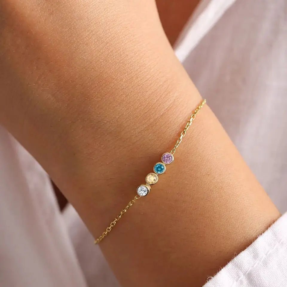 Dainty Birthstone Chain Bracelet - Veinci