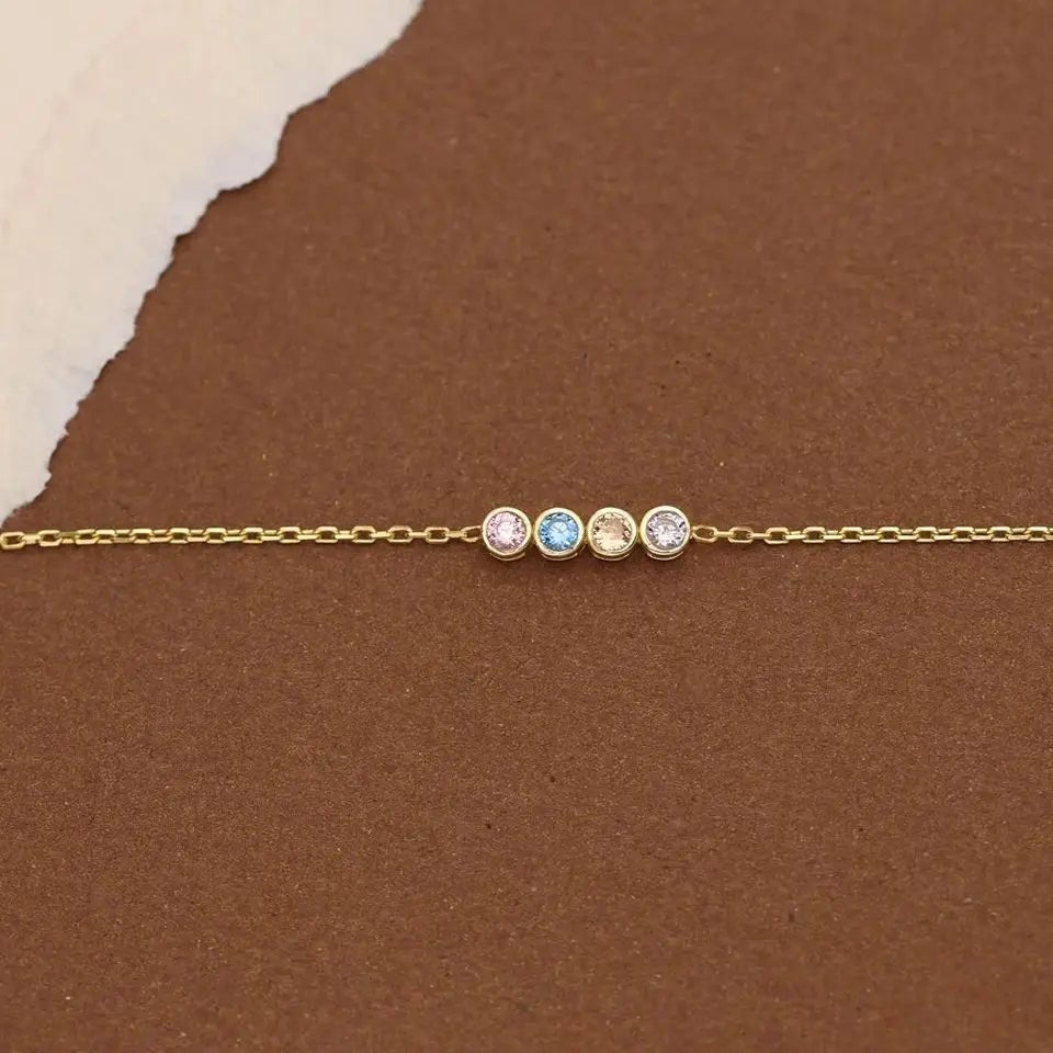 Dainty Birthstone Chain Bracelet - Veinci