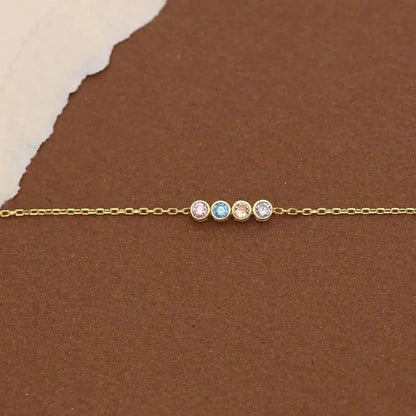 Dainty Birthstone Chain Bracelet - Veinci