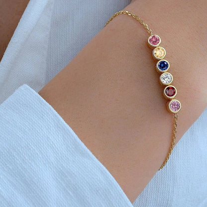 Dainty Birthstone Chain Bracelet - Veinci