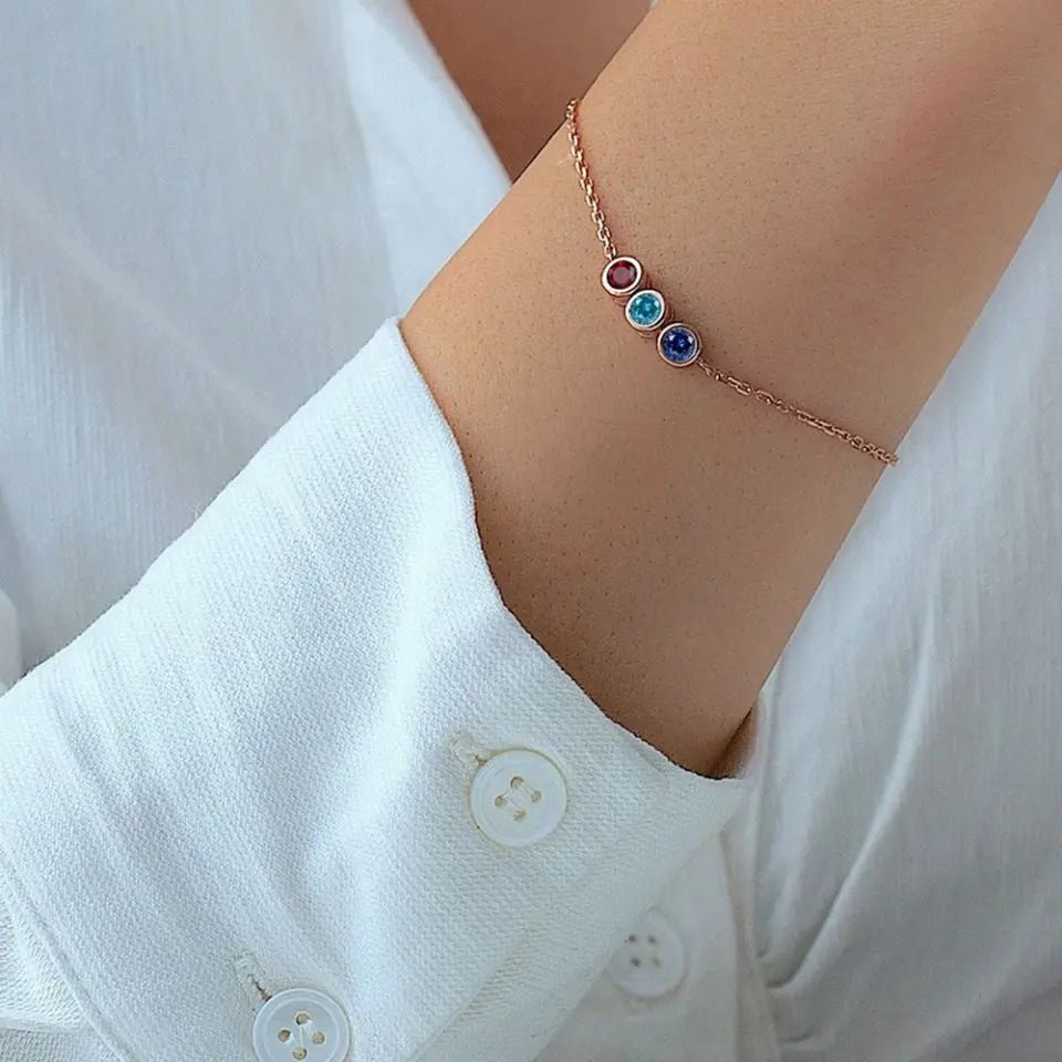 Dainty Birthstone Chain Bracelet - Veinci