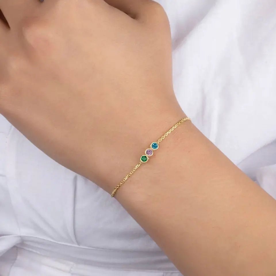 Dainty Birthstone Chain Bracelet - Veinci