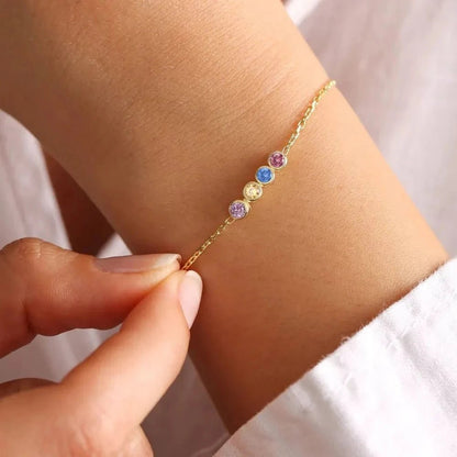 Dainty Birthstone Chain Bracelet - Veinci