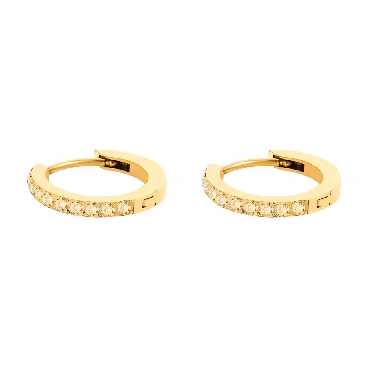 Dainty Birthstone Hoop Huggie Earrings - Veinci