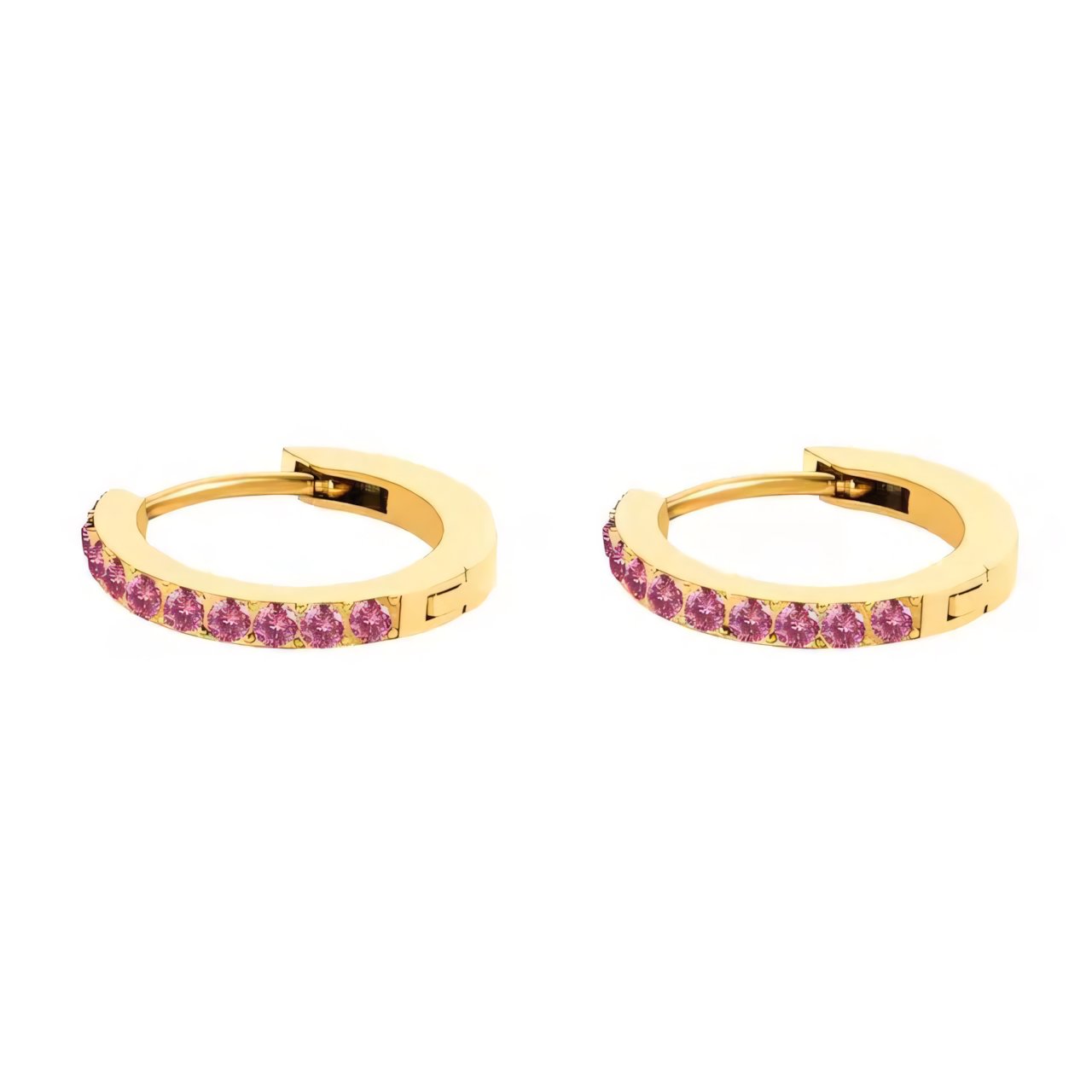 Dainty Birthstone Hoop Huggie Earrings - Veinci