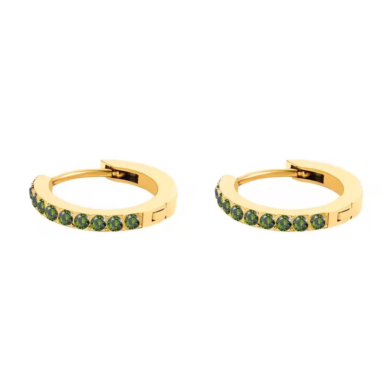 Dainty Birthstone Hoop Huggie Earrings - Veinci