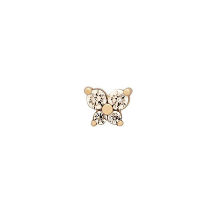 Dainty Butterfly Birthstone Stud Earring - Veinci