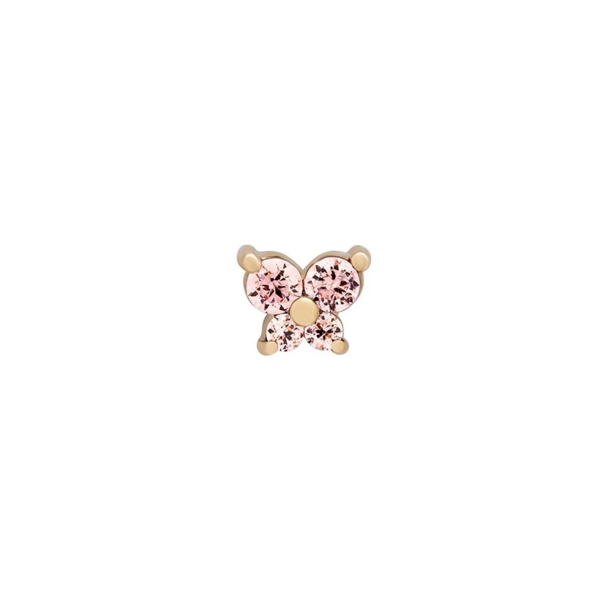 Dainty Butterfly Birthstone Stud Earring - Veinci