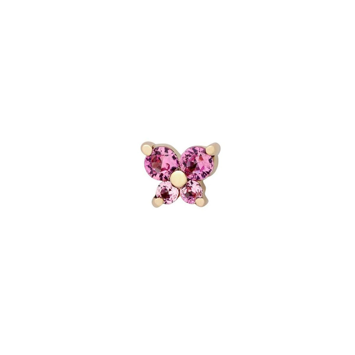 Dainty Butterfly Birthstone Stud Earring - Veinci