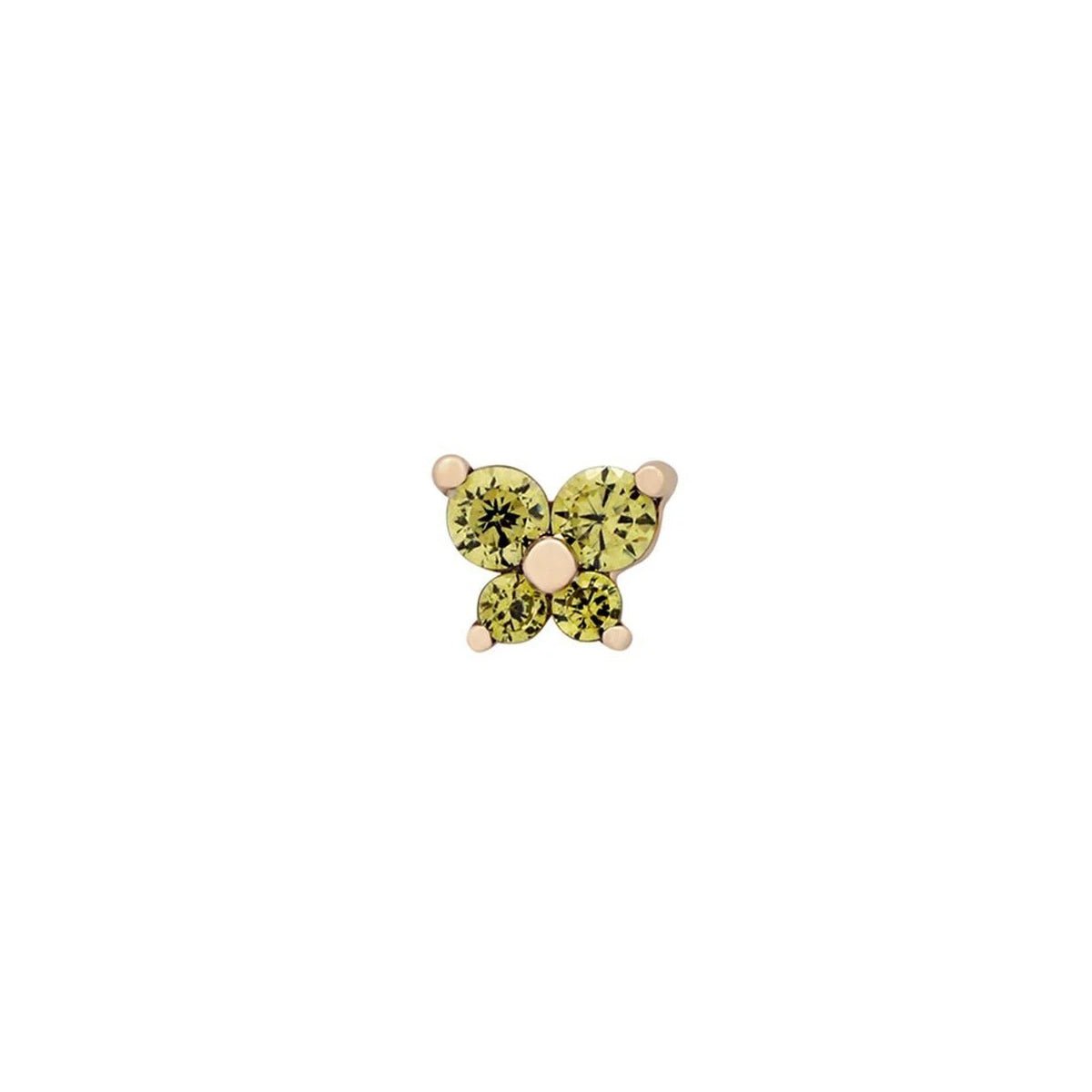 Dainty Butterfly Birthstone Stud Earring - Veinci