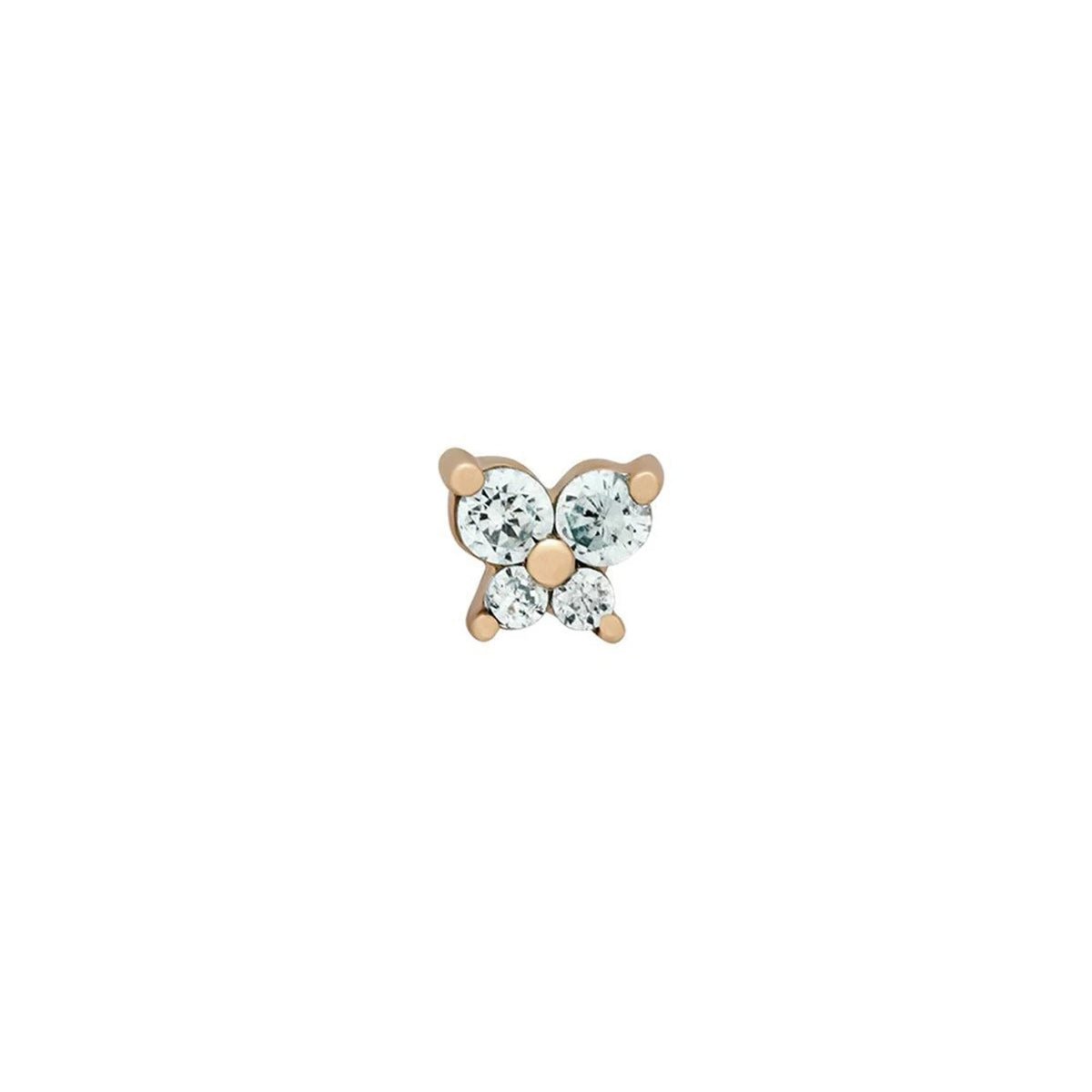 Dainty Butterfly Birthstone Stud Earring - Veinci