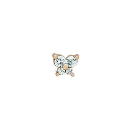 Dainty Butterfly Birthstone Stud Earring - Veinci