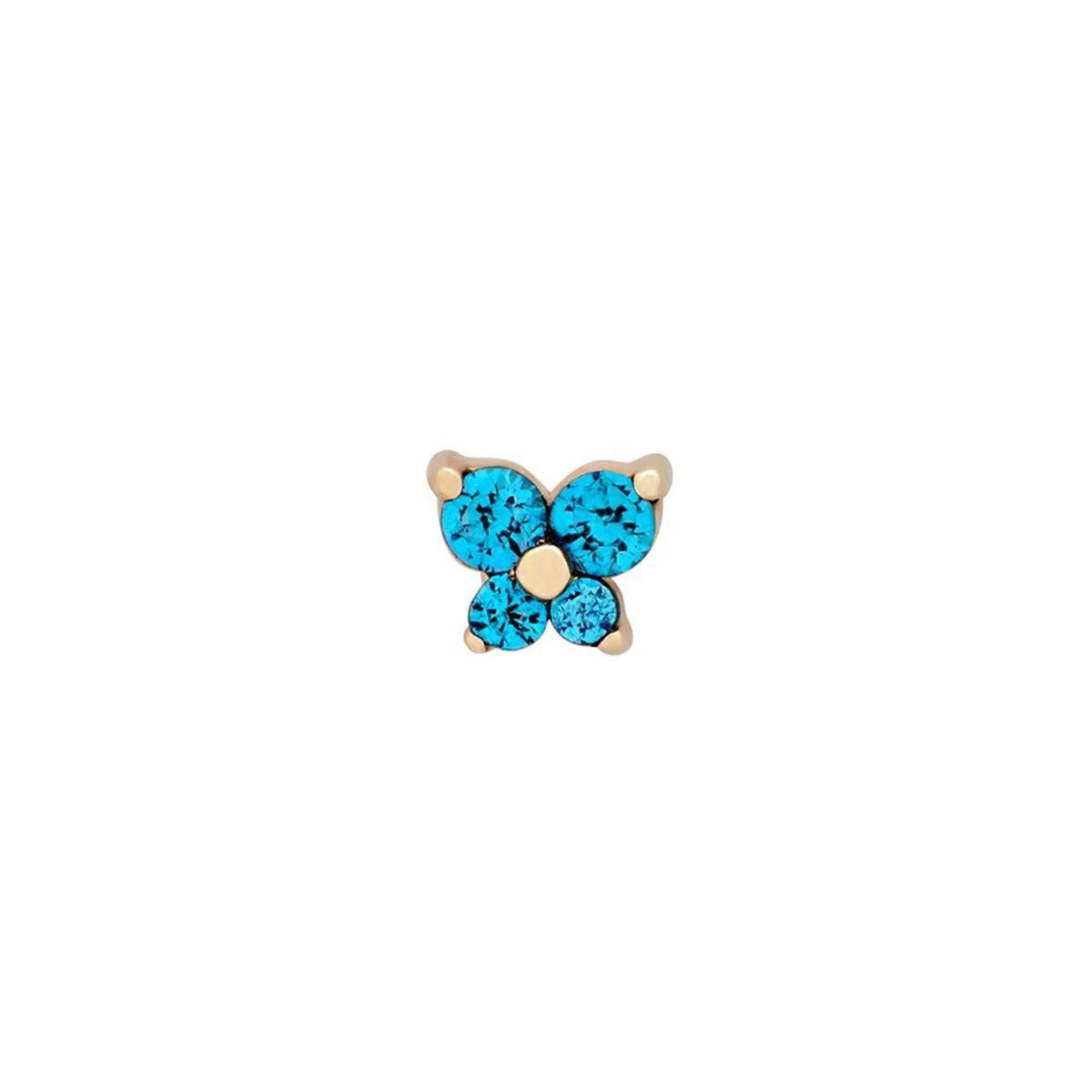 Dainty Butterfly Birthstone Stud Earring - Veinci