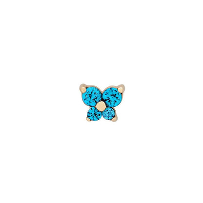 Dainty Butterfly Birthstone Stud Earring - Veinci