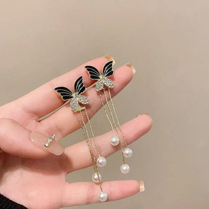 Dainty Butterfly Dangle Earrings - Veinci