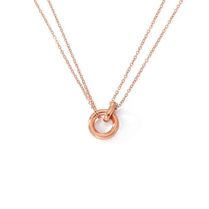 Dainty Circular Layered Love Necklace - Veinci