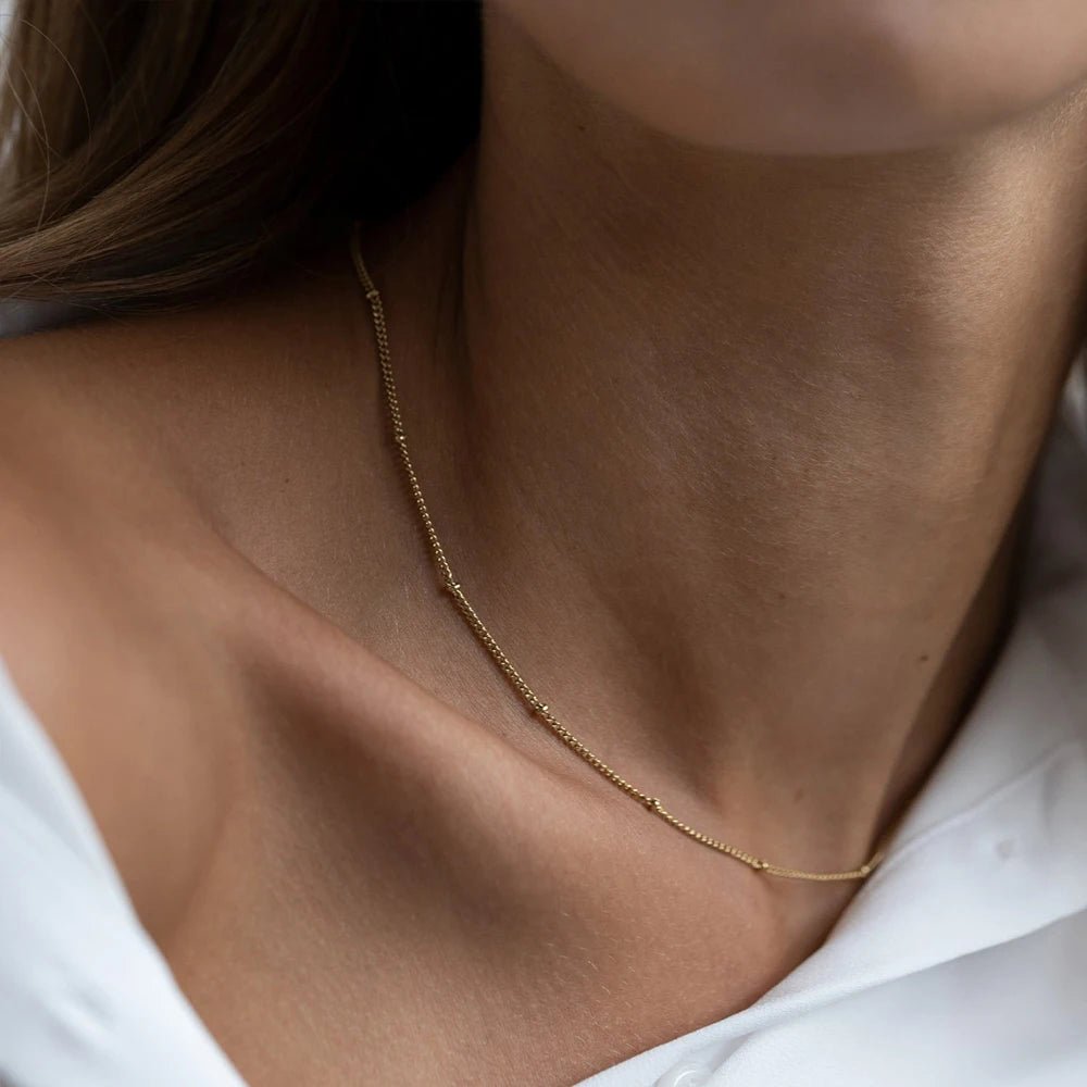 Dainty Classic Satellite Chain Necklace - Veinci