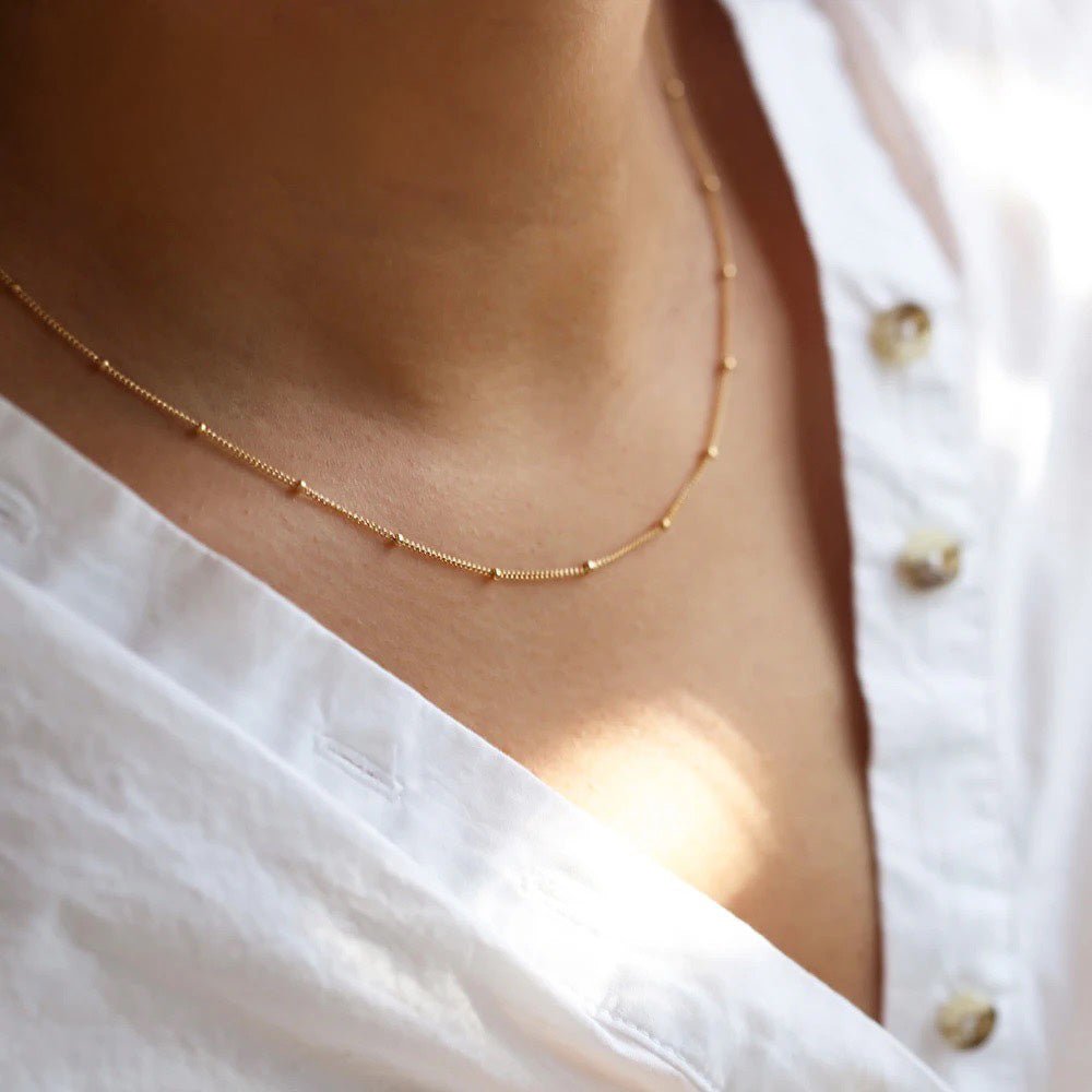 Dainty Classic Satellite Chain Necklace - Veinci