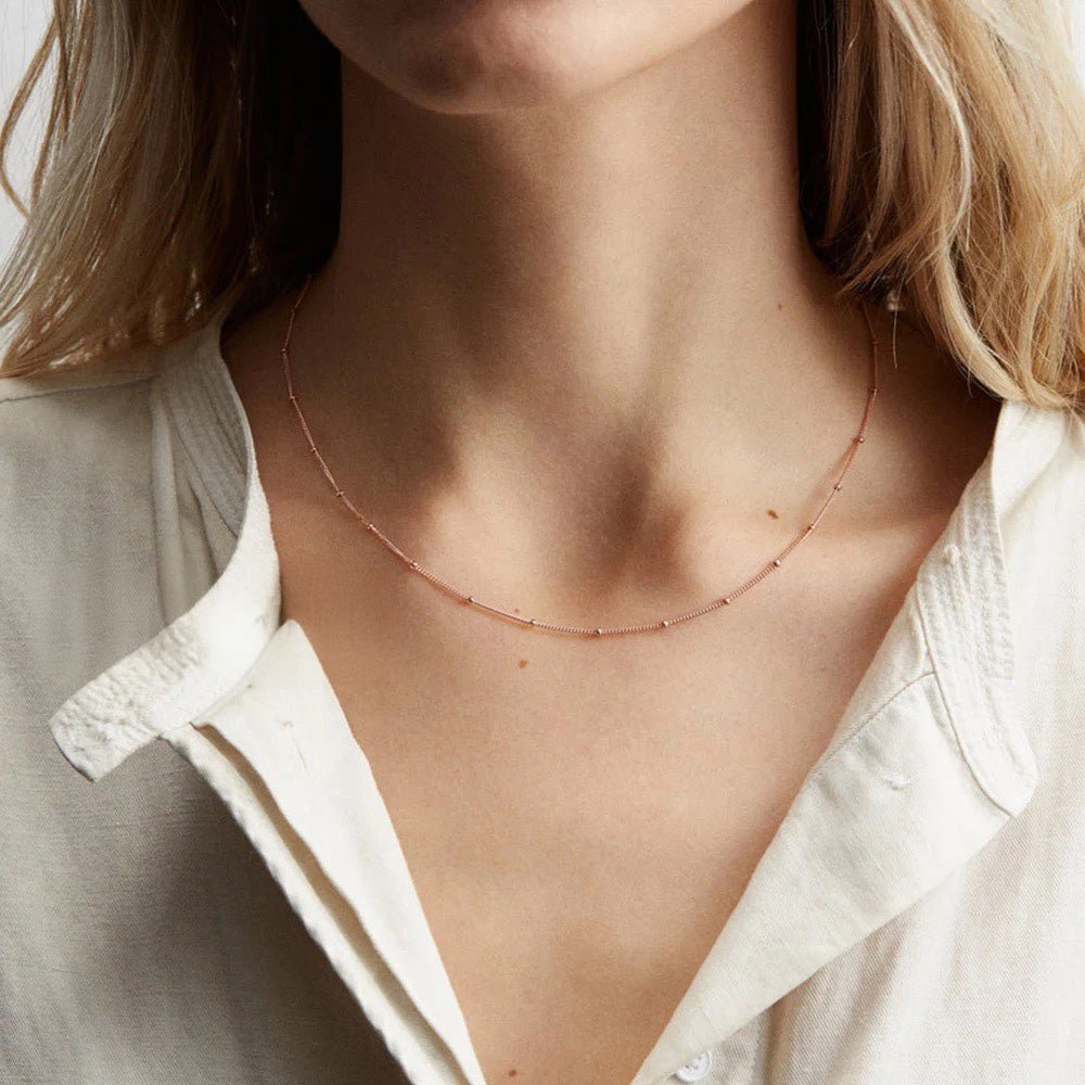 Dainty Classic Satellite Chain Necklace - Veinci