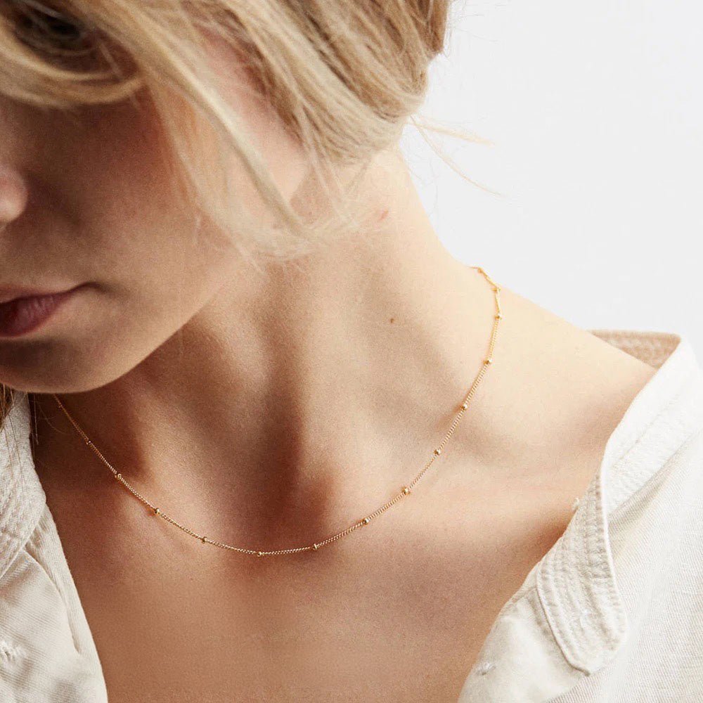 Dainty Classic Satellite Chain Necklace - Veinci