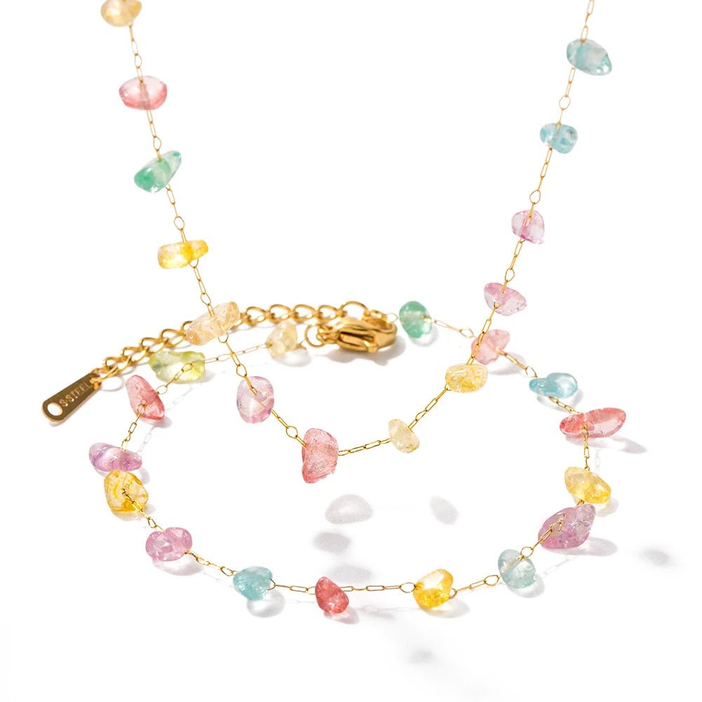 Dainty Crystal Bracelet and Necklace Set - Veinci