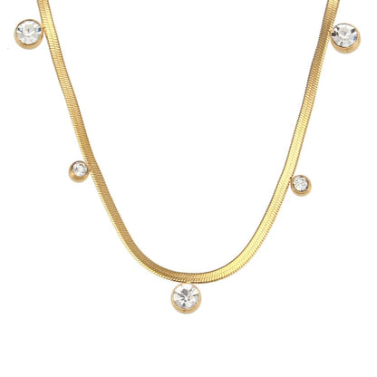 Dainty Diamond Herringbone Choker Necklace - Veinci
