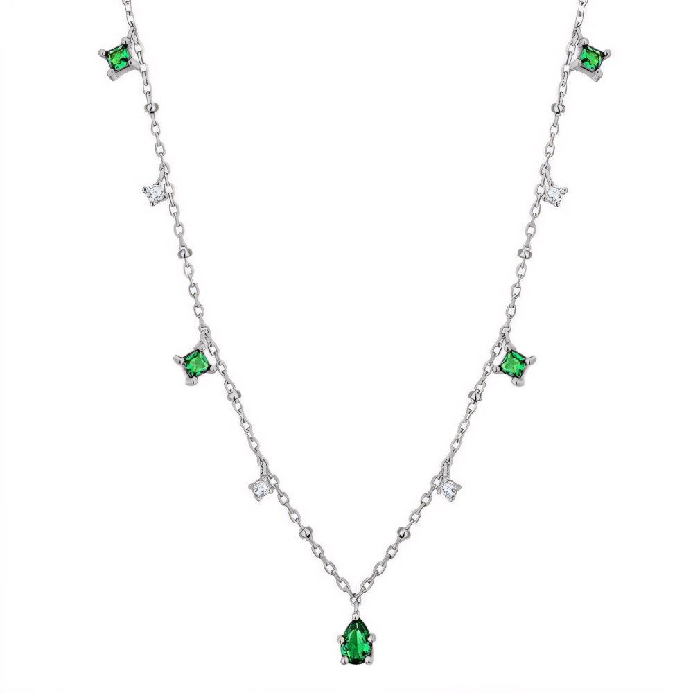 Dainty Emerald Aurora Necklace - Veinci