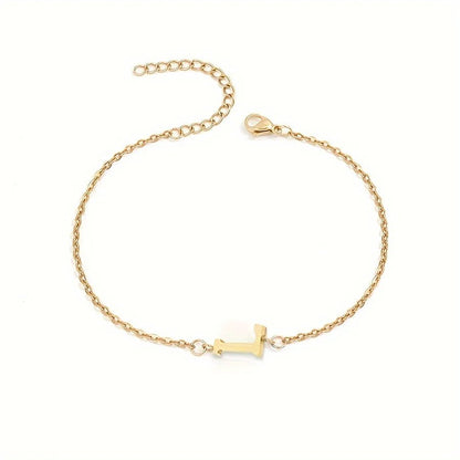 Dainty Feminine Letter Initial Chain Bracelet - Veinci