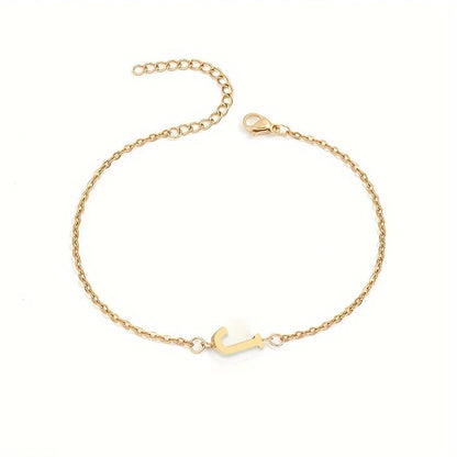 Dainty Feminine Letter Initial Chain Bracelet - Veinci