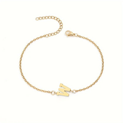 Dainty Feminine Letter Initial Chain Bracelet - Veinci