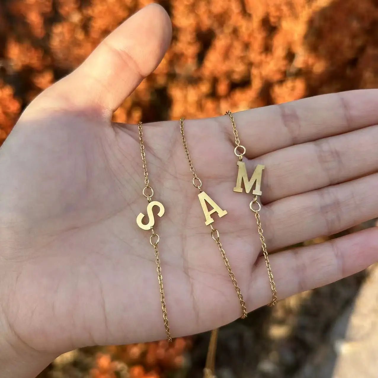 Dainty Feminine Letter Initial Chain Bracelet - Veinci