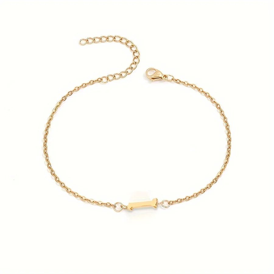 Dainty Feminine Letter Initial Chain Bracelet - Veinci