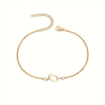 Dainty Feminine Letter Initial Chain Bracelet - Veinci