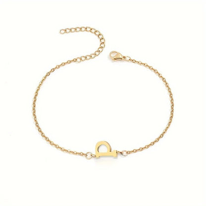 Dainty Feminine Letter Initial Chain Bracelet - Veinci