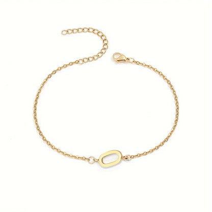 Dainty Feminine Letter Initial Chain Bracelet - Veinci