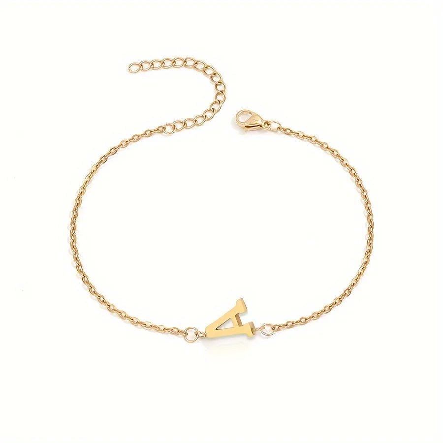 Dainty Feminine Letter Initial Chain Bracelet - Veinci