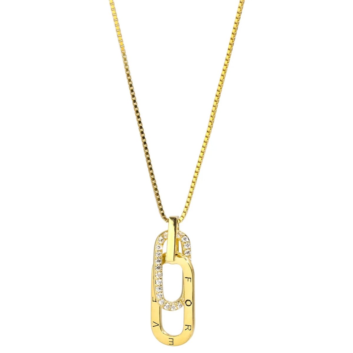 Dainty Forever Paperclip Love Necklace - Veinci