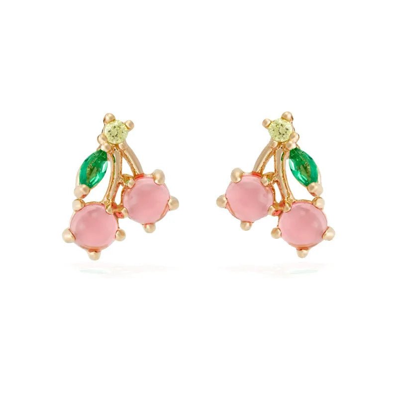 Dainty Fruit Hoop & Stud Earrings - Veinci