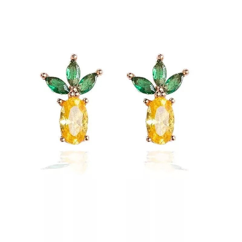 Dainty Fruit Hoop & Stud Earrings - Veinci