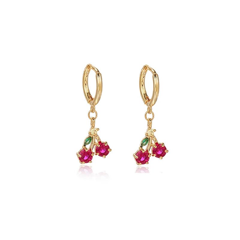 Dainty Fruit Hoop & Stud Earrings - Veinci