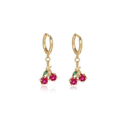 Dainty Fruit Hoop & Stud Earrings - Veinci