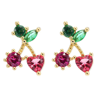 Dainty Fruit Hoop & Stud Earrings - Veinci