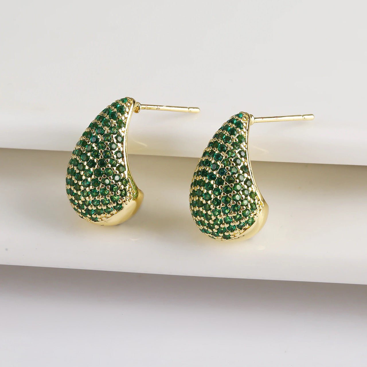 Dainty Glimmering Diamond Teardrop Earrings - Veinci