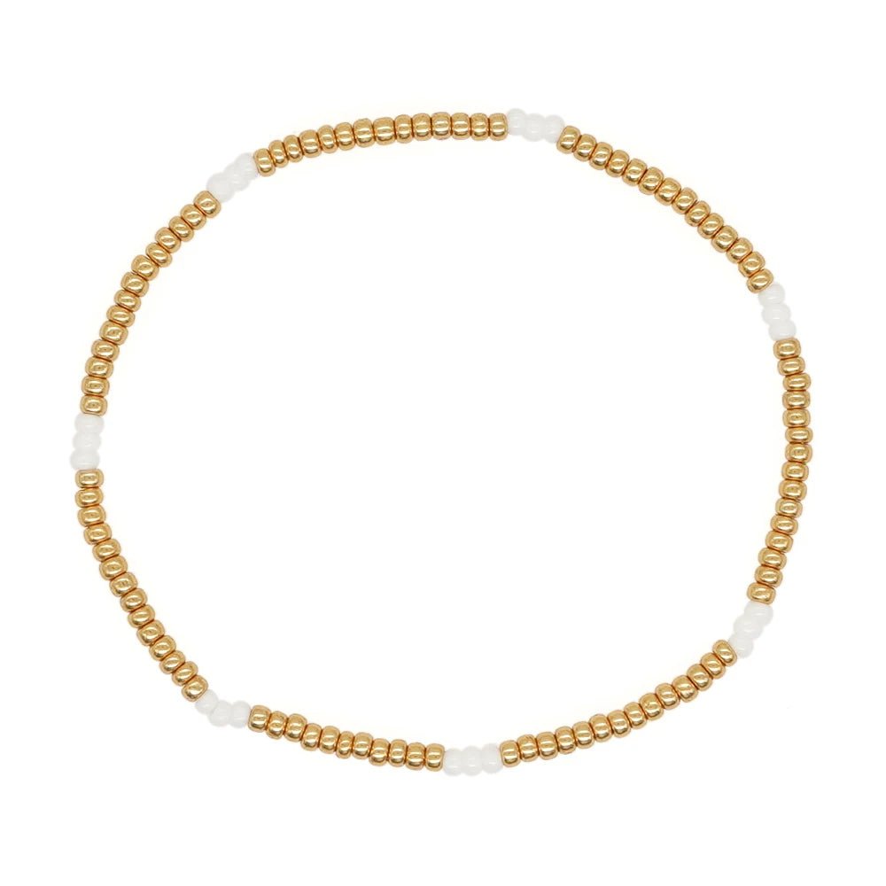 Dainty Gold Beaded Pearl Bracelets - Veinci