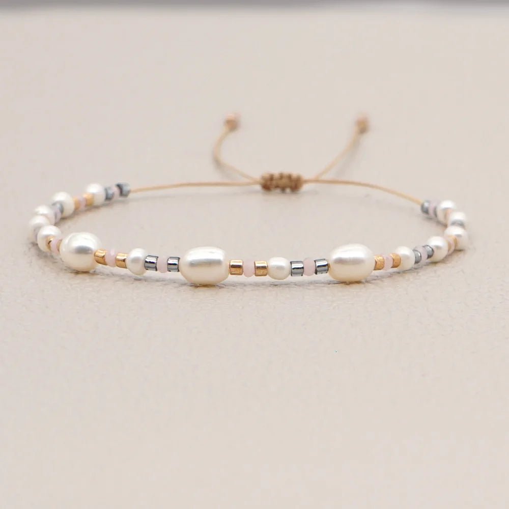 Dainty Gold & Silver Accented Pearl Bracelet - Veinci