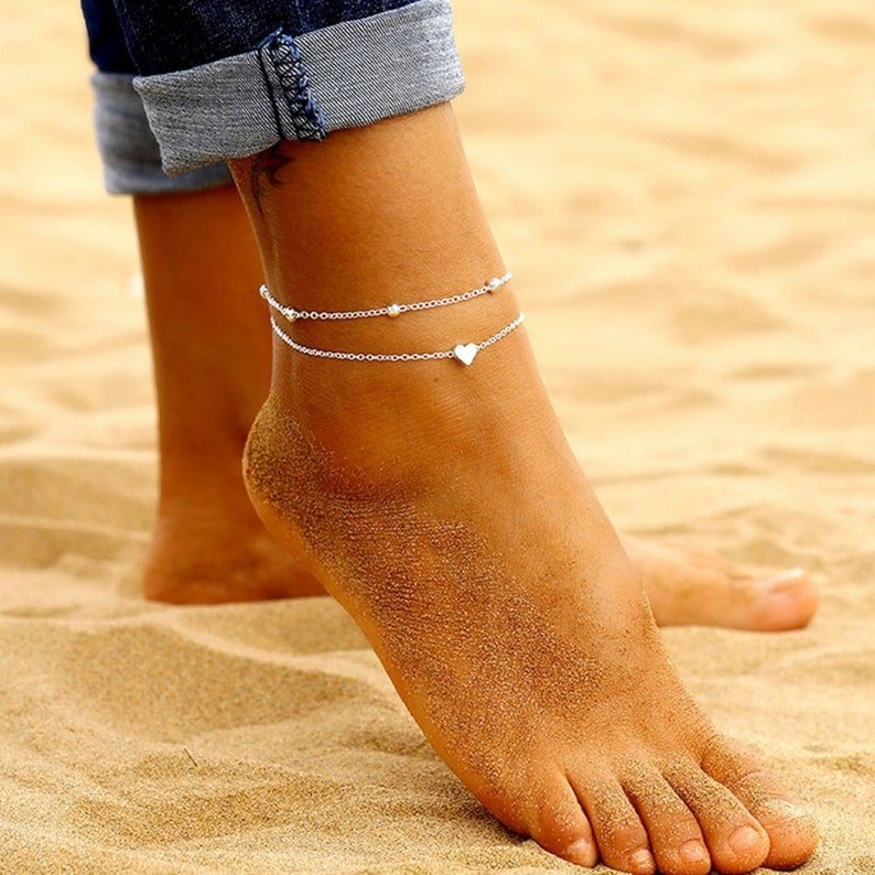 Dainty Heart Anklet - Veinci