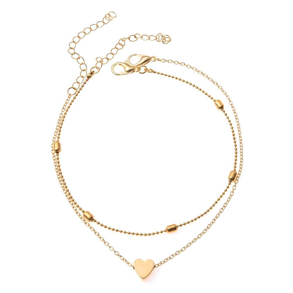 Dainty Heart Anklet - Veinci