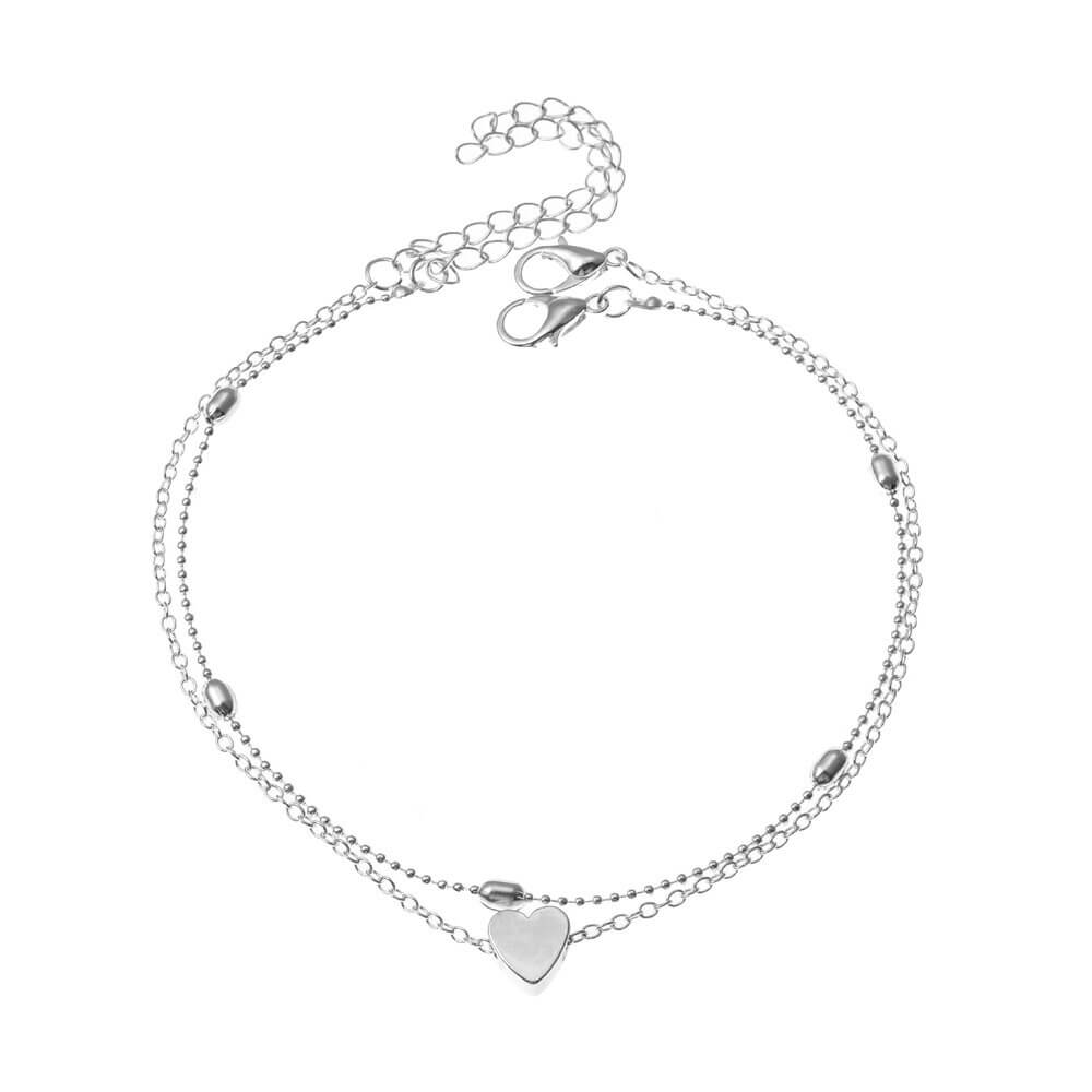 Dainty Heart Anklet - Veinci