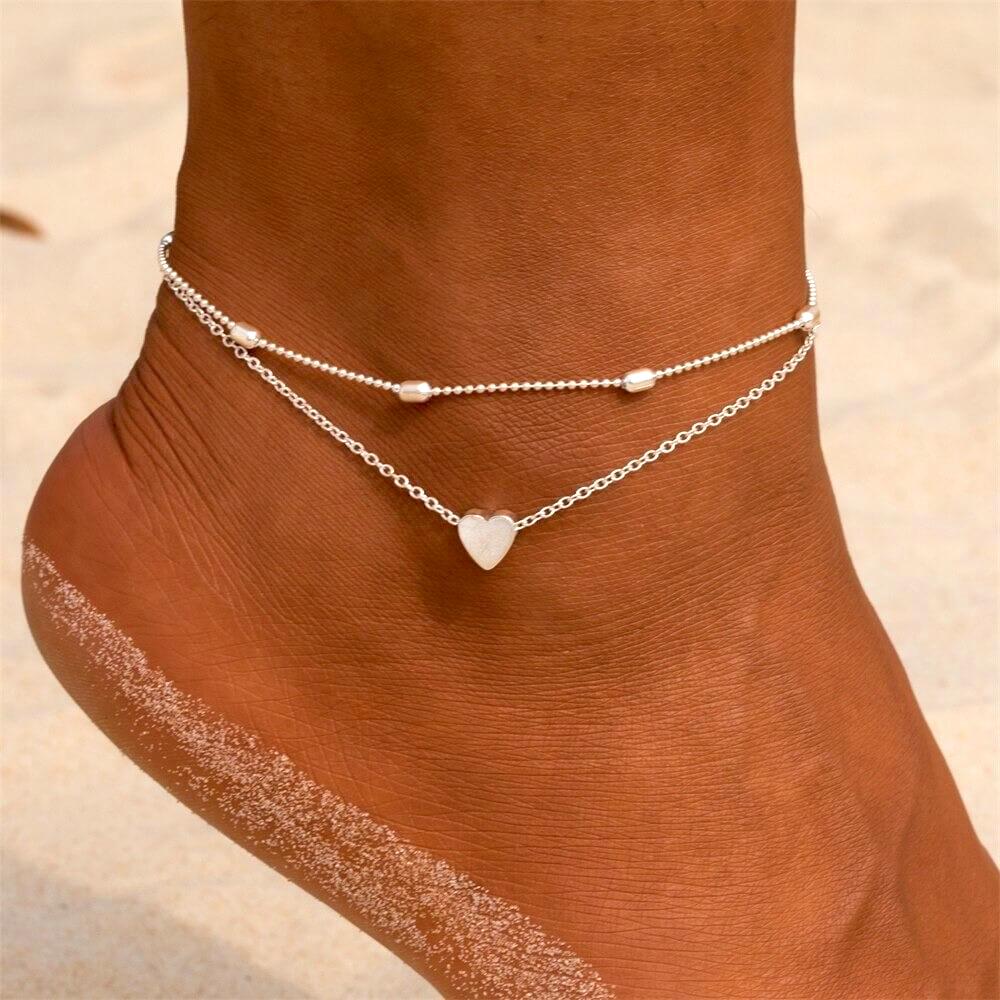 Dainty Heart Anklet - Veinci