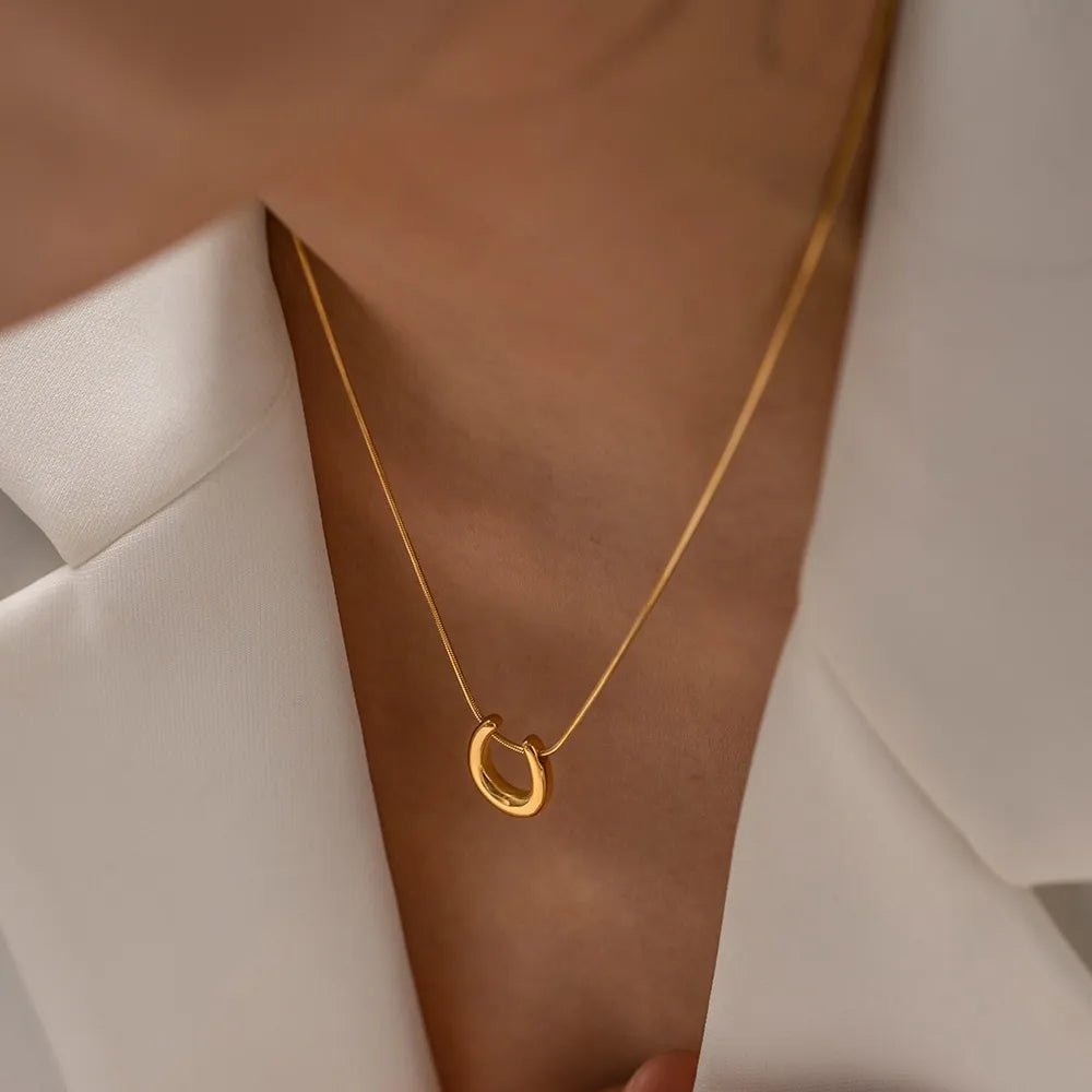 Dainty Lucky Horseshoe Necklace - Veinci